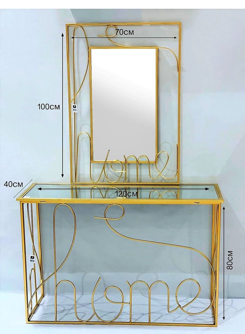 Generic Metal Dressing Table Glass Top with Mirror 120cm.  - Image 4