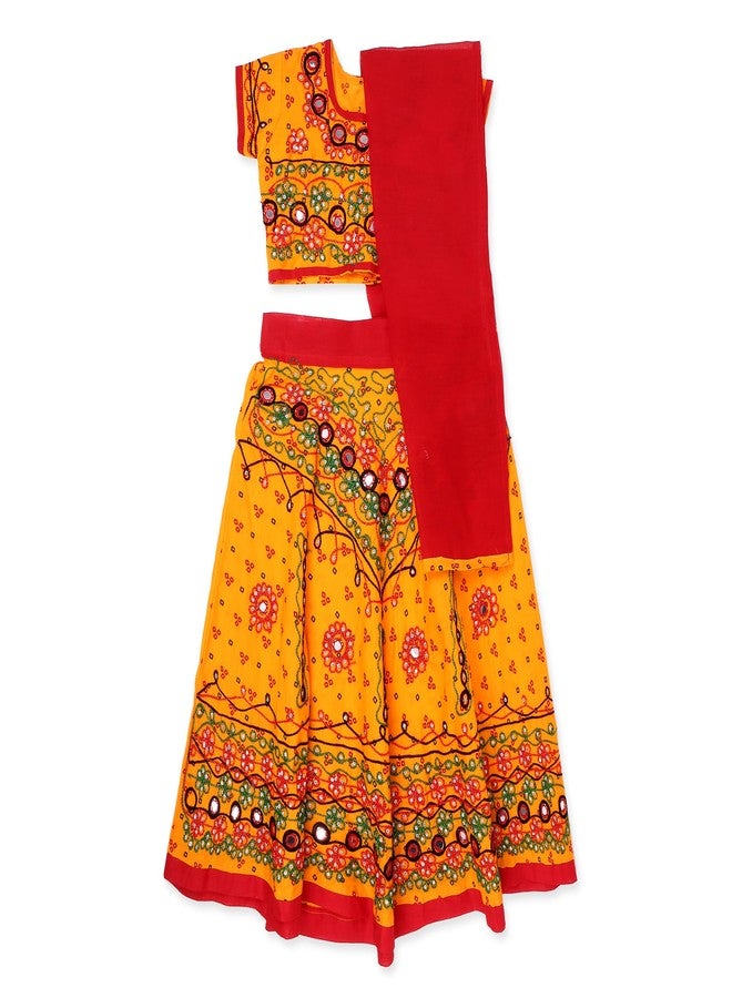 ANNA'S Baby Girl Cotton Readymade Lehenga Choli Set (KUM-YL6_YELLOW_3 Years-4 Years) - Image 1