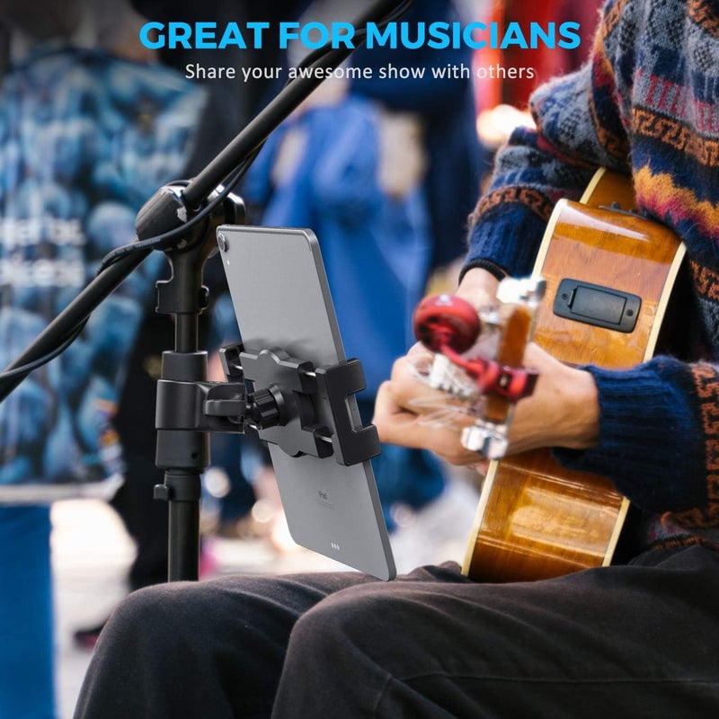 KDD حامل جهاز لوحي للدراجة الثابتة، حامل هاتف آيباد، حامل للدراجة الثابتة، حامل مقود للدراجة، مناسب للدراجة الثابتة، جهاز المشي، حامل ميكروفون، مناسب لآيباد برو 12.9، جالاكسي تاب، آيفون (4.7-13)  - Image 4