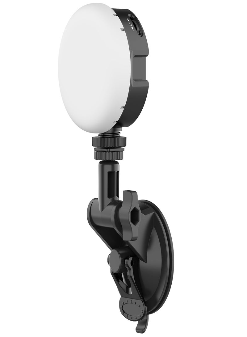 VIJIM VL69KIT Video LED Light Fill Light with Suction Cup 6-Watt 2500K-6500K Color Temperature Stepless Dimmable 270° Tilt Adjusting with Cold Shoe Built-in 2000mAh Battery for Computer Chatting Conference Meeting Camera Video Lighting - Image 1