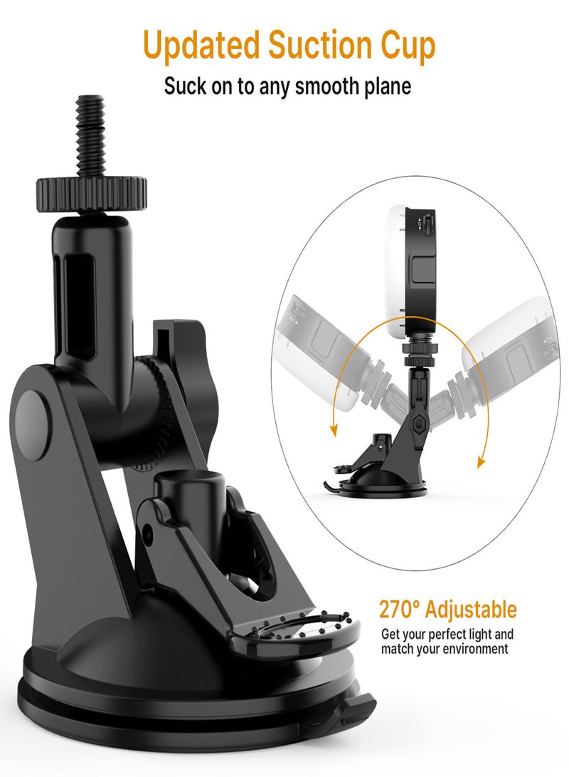 VIJIM VL69KIT Video LED Light Fill Light with Suction Cup 6-Watt 2500K-6500K Color Temperature Stepless Dimmable 270° Tilt Adjusting with Cold Shoe Built-in 2000mAh Battery for Computer Chatting Conference Meeting Camera Video Lighting - Image 2