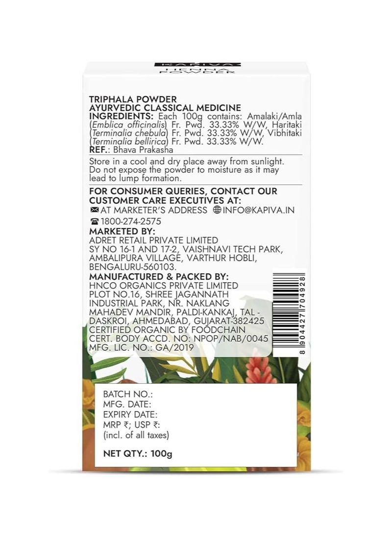 Kapiva Kapiva Organic Triphala Powder 100g (Pack of 2) | Helps Relieve Constipation | Promotes Gut Health | Ayurvedic Digestive Support  - Image 4