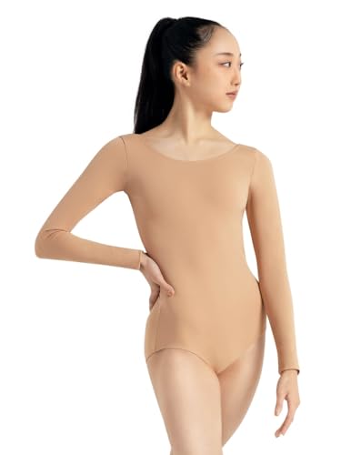 Capezio Women's Long Sleeve Leotard,Light Suntan,Medium - Image 4