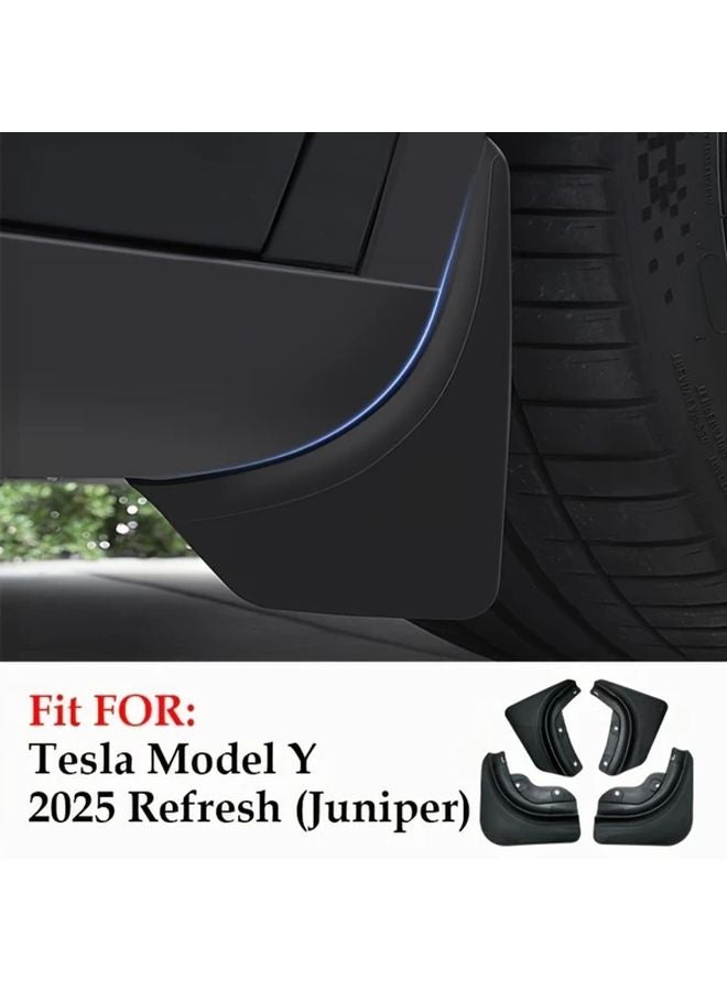 2025 Tesla Model Y Juniper Mud Flaps 4pcs Drill Free Splash Guards Tire Protection - Image 3