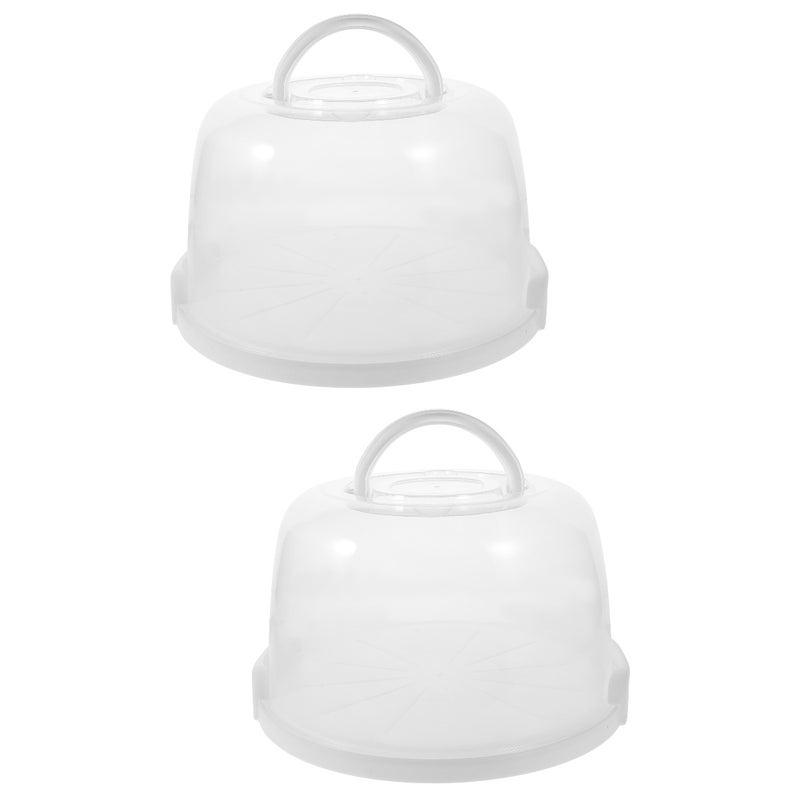 2pcs Reusable Cake Box Portable Cake Case Portable Bread Cake Carrier - Image 1