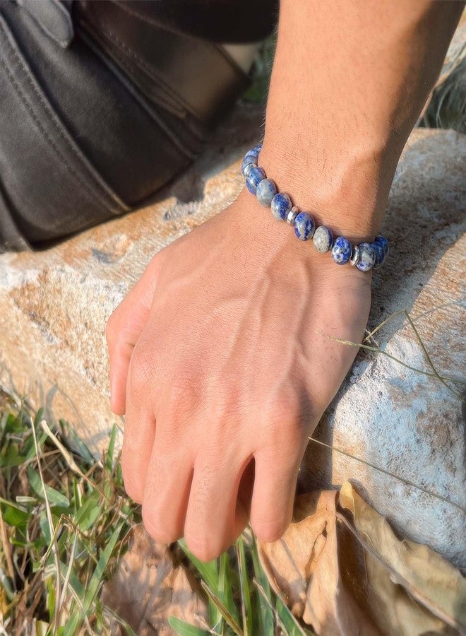 Mesmerize Lapis Lazuli Natural Stone Bracelet for Men with MagSnap2 Closure | Premium Stainless Steel, Splash-Proof, Gift Box Included (M) - Image 4