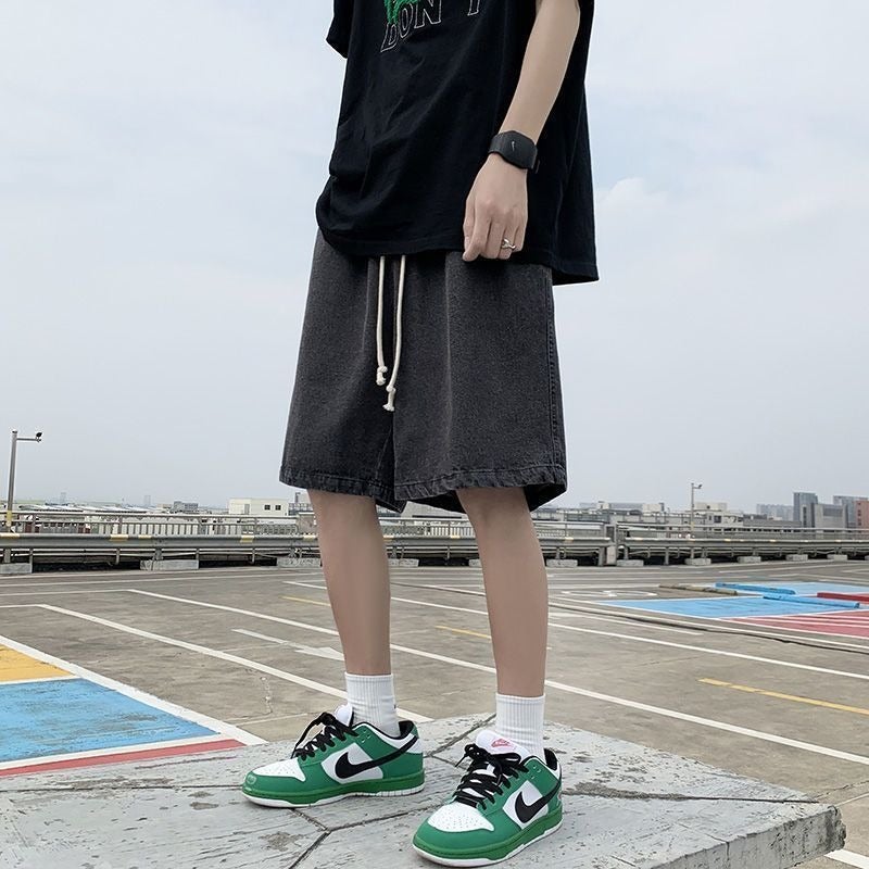 American Retro Denim Shorts Boys Summer Loose Straight Five-Point Pants High Street Fashion Brand Casual - Image 5