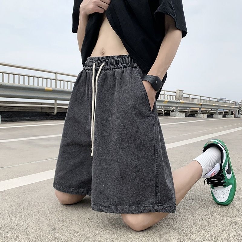 American Retro Denim Shorts Boys Summer Loose Straight Five-Point Pants High Street Fashion Brand Casual - Image 4