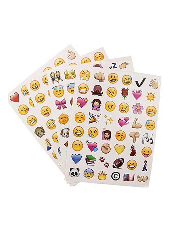 Mini 4 Sheet 192 Emoji Smiley Face Whatsapp Scrapbooking Stationery Sticker Set - Image 1