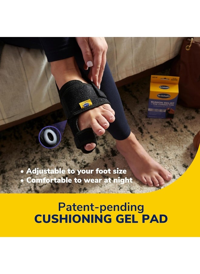 Dr. Scholl's - Dr. Scholl's Bunion Relief & Toe Corrector // Massaging Gel Bunion Splint & Big Toe Straightener - Bunion Corrector for Women & Men - Bunion Pads for Bunion Relief, 1 support set (left & right) - Image 1