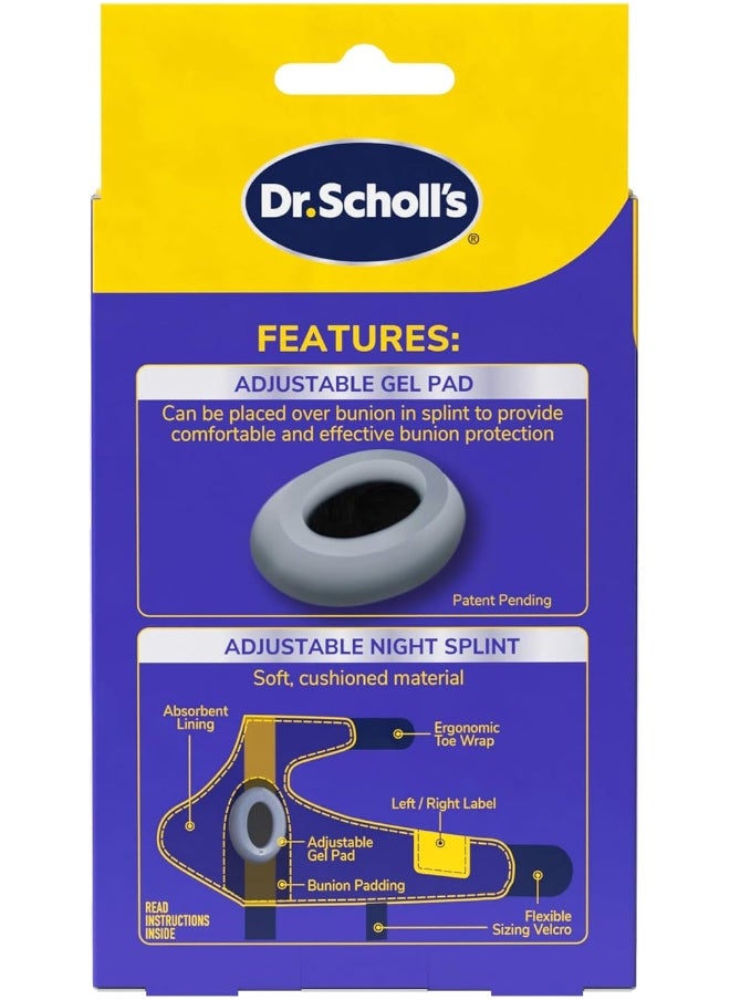 Dr. Scholl's - Dr. Scholl's Bunion Relief & Toe Corrector // Massaging Gel Bunion Splint & Big Toe Straightener - Bunion Corrector for Women & Men - Bunion Pads for Bunion Relief, 1 support set (left & right) - Image 1