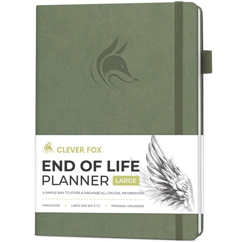 Clever Fox Large End of Life Planner â€“ Guided Final Arrangements Organizer Notebook for Instructions, Beneficiary Info, Will Preparation, Last Wishes & Funeral Planning â€“ 8.5" x 11" (Cypress) - Image 1