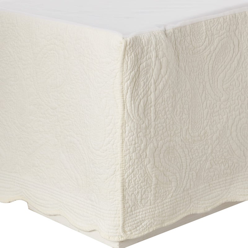 Greenland Home Fashions Greenland Home Paisley Quilted Bed Skirt Ivory King 