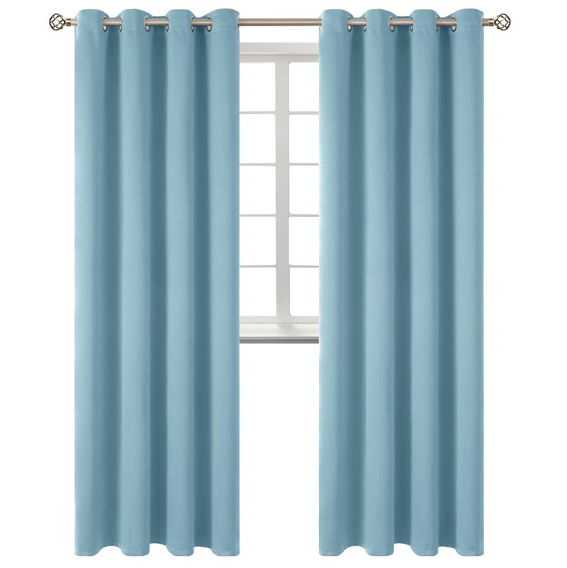 BGment Room Darkening Curtains 108 Inches Long - Grommet Thermal Insulated Drapes Window Treatment Curtains for Bedroom  2 Panels  52 x 108 Inch  Greyish Blue - Image 1