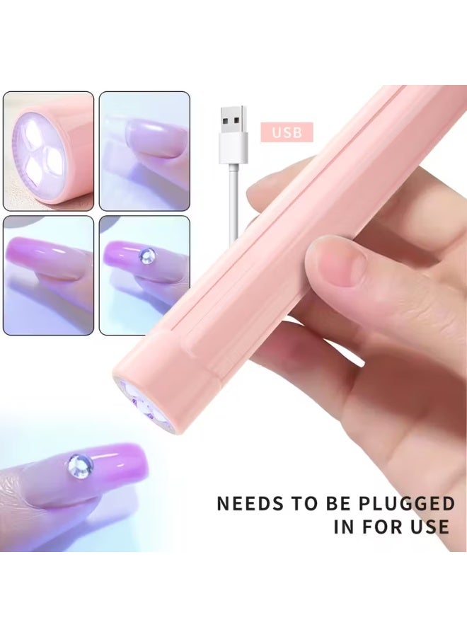 LANGMANNI Portable LED Nail Lamps for Manicures, Designed for False Nails, in a Light Pink Color, Suitable for Both Fingernails And Toenails, Ideal for Gel Polish - Image 2