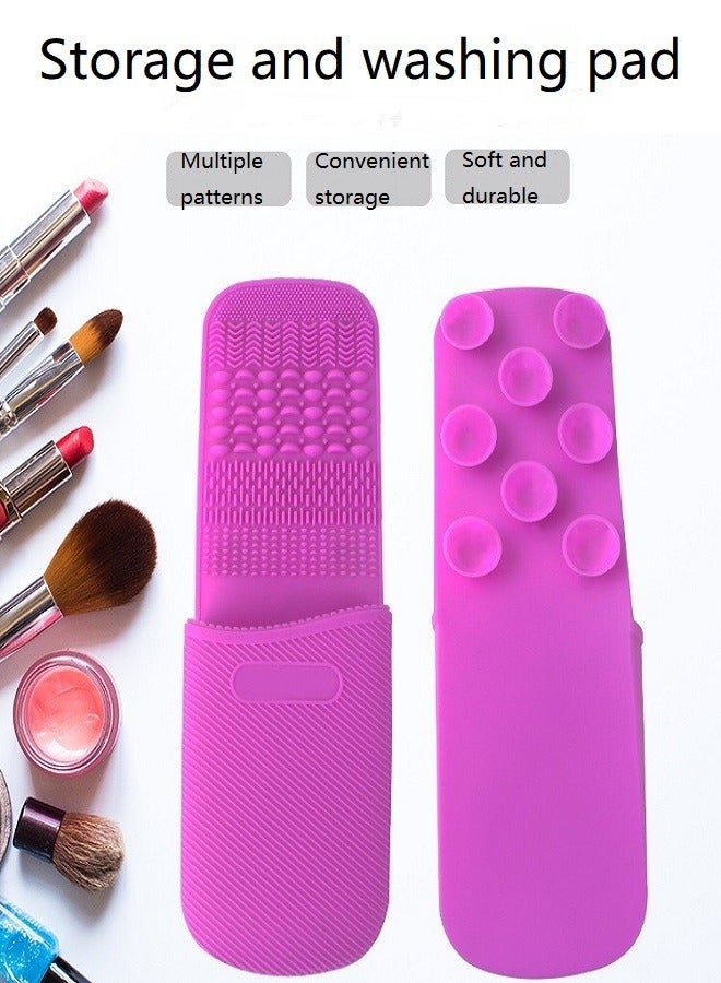 Generic Multi functional silicone scrub pad beauty makeup storage powder puff cleaning tool cleaning pad dry cleaning water cleaning makeup brush eye shadow brush washer  - Image 1