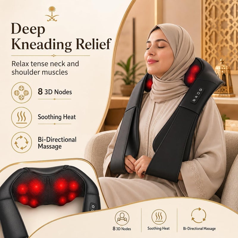 Neck Massager with Heat, Shiatsu Massager for Neck, Back, Shoulder, Foot and Leg, Deep Tissue 3D Kneading Helps to Relax Muscles at Home and Car, Comfort Gifts for Women and Men - Image 2