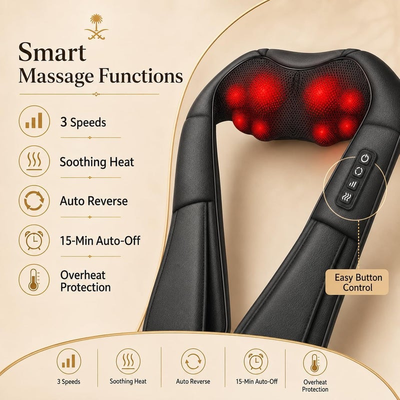 Neck Massager with Heat, Shiatsu Massager for Neck, Back, Shoulder, Foot and Leg, Deep Tissue 3D Kneading Helps to Relax Muscles at Home and Car, Comfort Gifts for Women and Men - Image 3