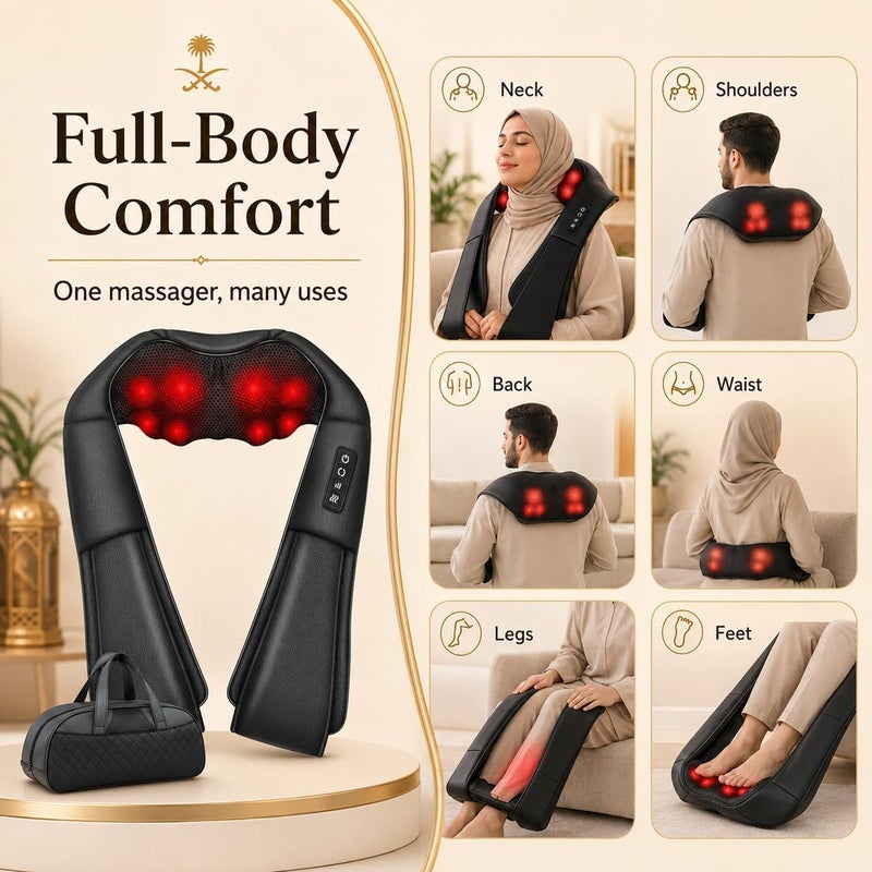 Neck Massager with Heat, Shiatsu Massager for Neck, Back, Shoulder, Foot and Leg, Deep Tissue 3D Kneading Helps to Relax Muscles at Home and Car, Comfort Gifts for Women and Men - Image 4