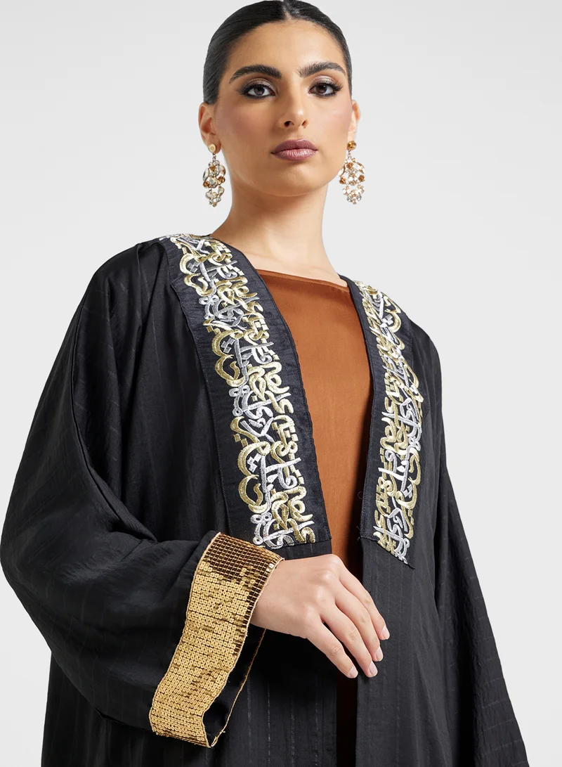 Khizana Embroidered Abaya With Sheila