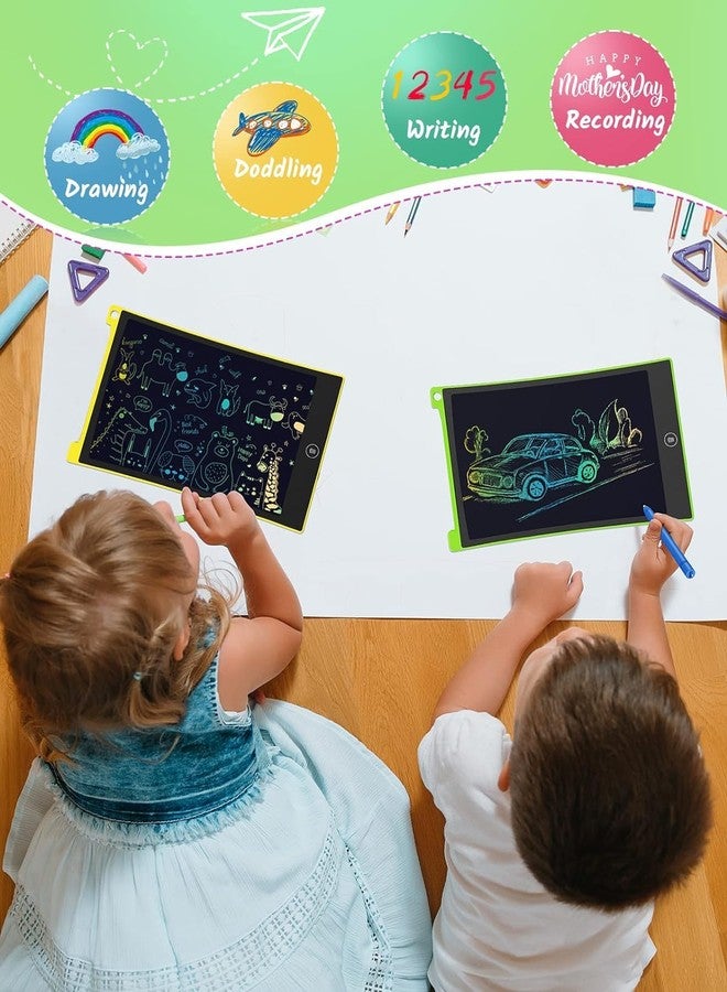 TECJOE LCD Writing Board, 2 Pack, 8.5 Inch Tablet for Children and Adults, Erasable, Reusable Writing Drawing Pad, with Lockable Erase Button (Yellow + Green) - Image 4