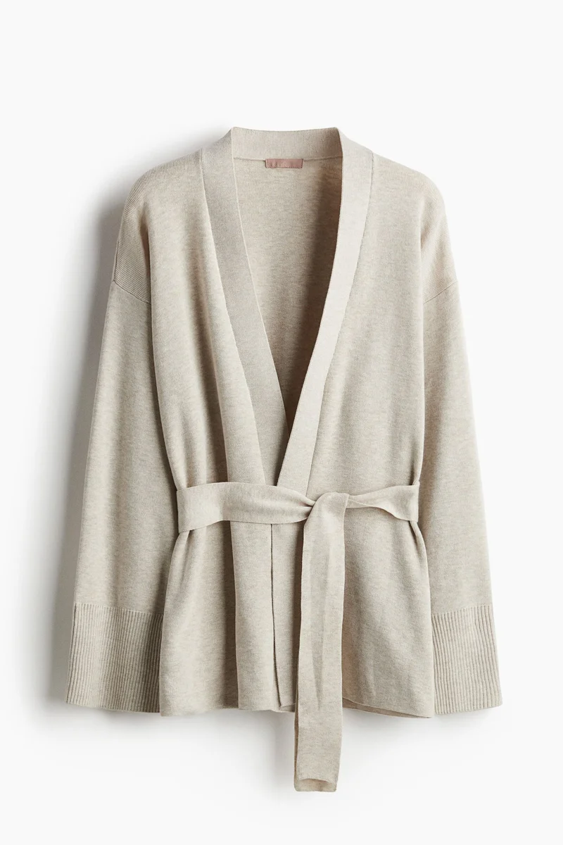 H&M Knitted tie-belt cardigan