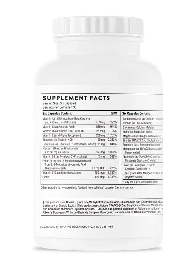 Thorne - Men's Multi 50+ With Lycopene And Zinc For Prostate Support |180 Capsules Dietary Supplement 180 Capsules - Image 1