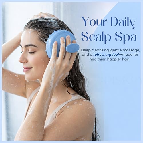 Episkey Scalp Massager Shampoo Brush, Eco-Friendly Wheat Straw Body With Soft Silicon Bristles, Hair Scalp Scrubber, Scalp Exfoliator | Dandruff Removal, Prevents Hair Loss For Men, Women (Jb-35) - Image 4