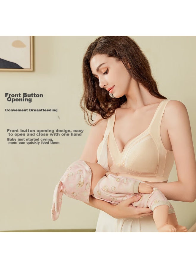 Lovebox Aibaoshi Nursing Bra, Maternity Underwear, Pregnancy Bra, Wireless, Front Closure, Breastfeeding Bra, Push-up Bra, M508, Nude Color, XL - Image 3