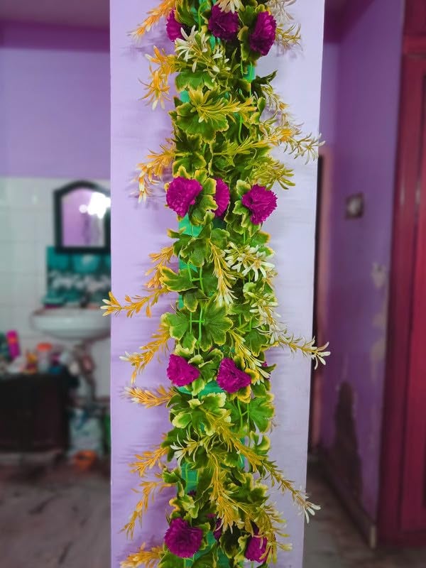 Dynamic Retail Global Dynamic Retail Global Artificial Hanging Flowers Plant Chain for Home Decoration Polyester Multi Color PM354  - Image 1