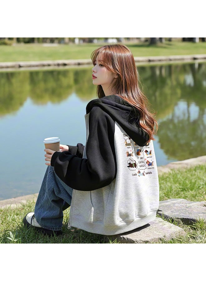 Flying in the snow Hooded Jacket Women 2025 Autumn Fashion Versatile Oversized Loose Cardigan Top - Image 2