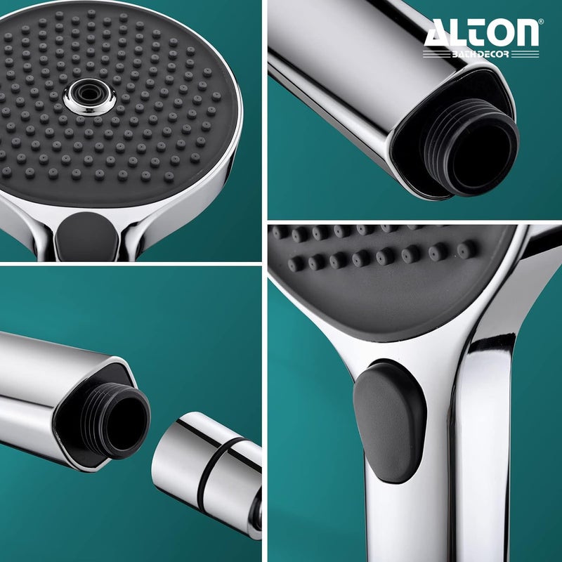 Alton ALTON SHR22390 ABS3Function 5INCH Hand Shower With SS304 Grade 15 Mtr Flexible Hose Wall Hook Silver - Image 4