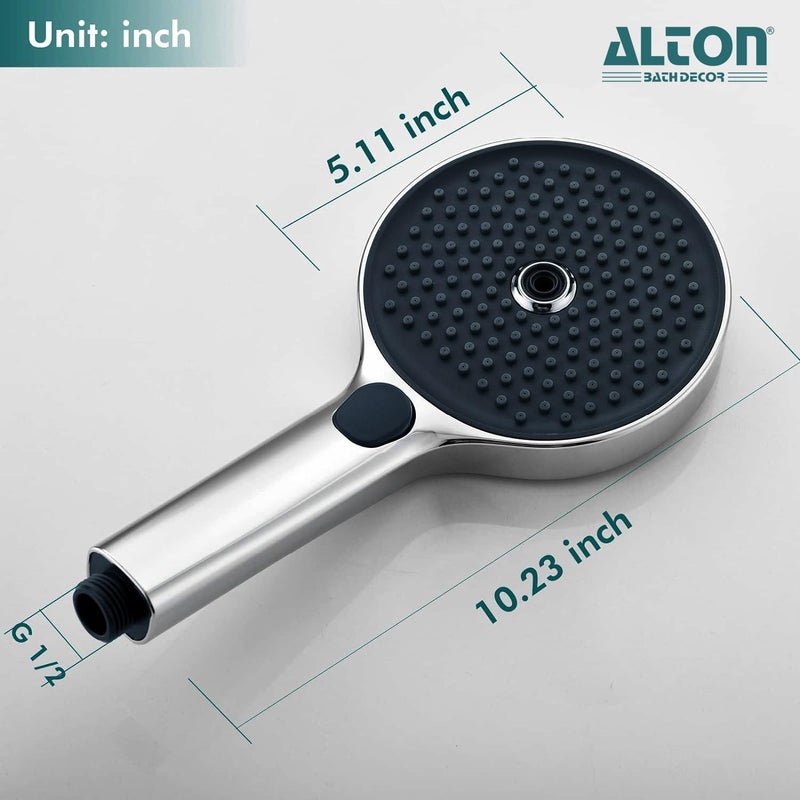 Alton ALTON SHR22390 ABS3Function 5INCH Hand Shower With SS304 Grade 15 Mtr Flexible Hose Wall Hook Silver - Image 2