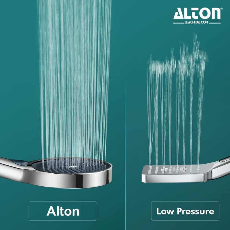 Alton ALTON SHR22390 ABS3Function 5INCH Hand Shower With SS304 Grade 15 Mtr Flexible Hose Wall Hook Silver - Image 5