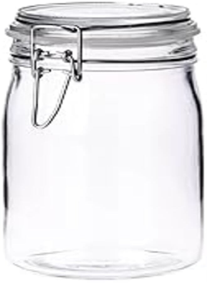 Borgonovo - Borgonovo 96.100Nr Normal Food Container Jar 1000ML With Elegant Design - Clear - Image 1
