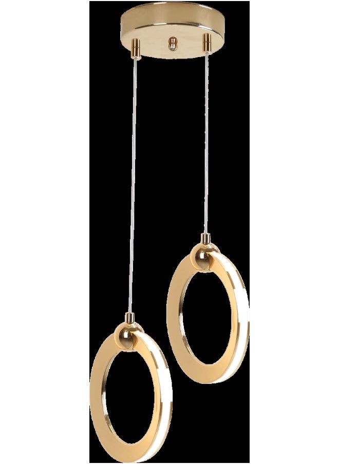 Hummer Luminize single hanging chandelier, gold, with lighting color, 3 variable hanging lights, 15 watts 