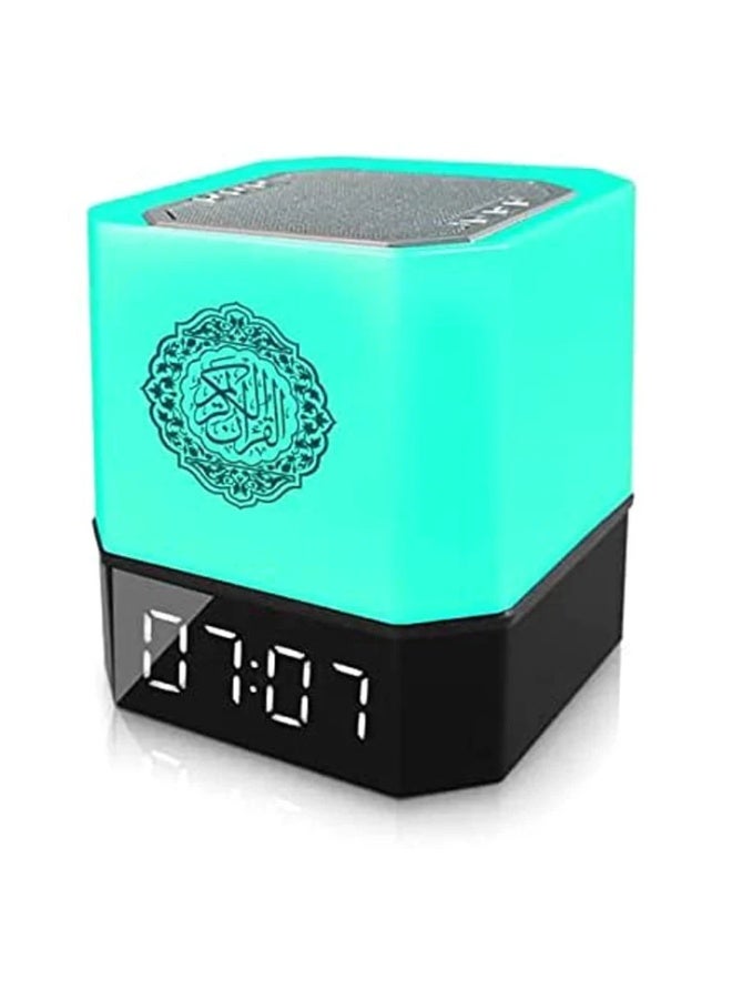 كروني ٢٢٩، سماعة قرآنية بمصباح لمس، مع ساعة أذان، وإضاءة ٧ ألوان، وتحكم بلوتوث، وذاكرة ٨ جيجابايت، و١٨ قارئًا، ومكعب تعليم إسلامي - Image 1