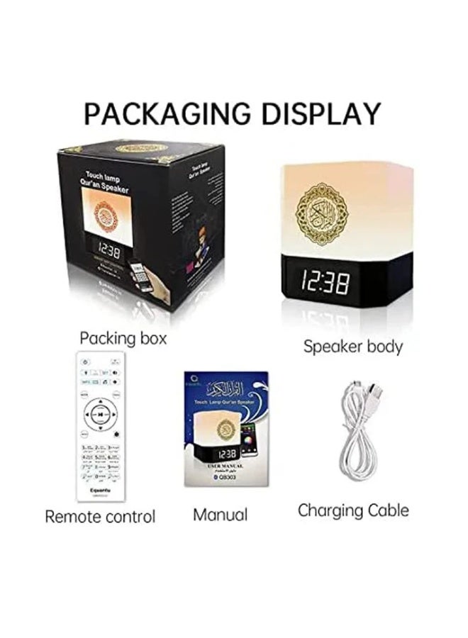 كروني ٢٢٩، سماعة قرآنية بمصباح لمس، مع ساعة أذان، وإضاءة ٧ ألوان، وتحكم بلوتوث، وذاكرة ٨ جيجابايت، و١٨ قارئًا، ومكعب تعليم إسلامي - Image 5