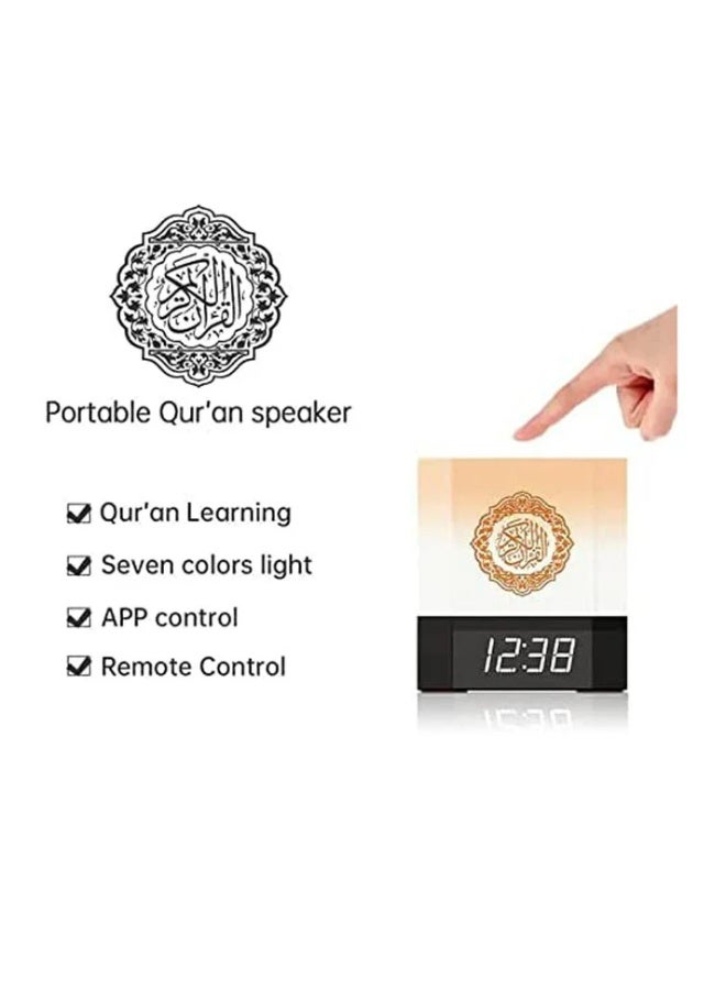 كروني ٢٢٩، سماعة قرآنية بمصباح لمس، مع ساعة أذان، وإضاءة ٧ ألوان، وتحكم بلوتوث، وذاكرة ٨ جيجابايت، و١٨ قارئًا، ومكعب تعليم إسلامي - Image 4