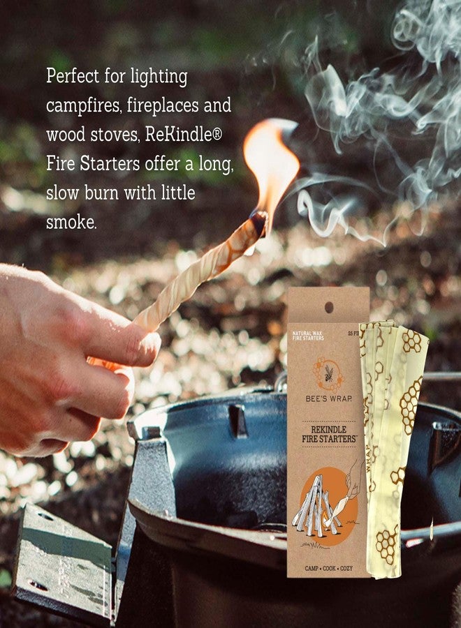Bee's Wrap ReKindle Natural Fire Starters - 25 Fires - Made in USA Fire Starter from Organic Beeswax Wraps for Food - Safe for Indoor/Outdoor Use - Image 3