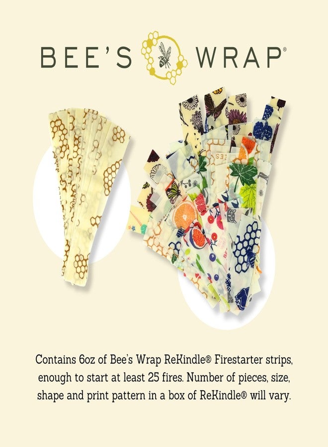 Bee's Wrap ReKindle Natural Fire Starters - 25 Fires - Made in USA Fire Starter from Organic Beeswax Wraps for Food - Safe for Indoor/Outdoor Use - Image 4