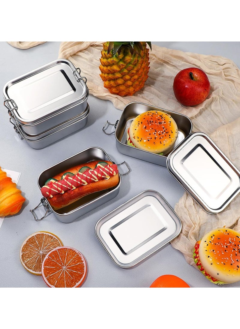 BLACKSTONE - Premium Stainless Steel Lunch Box Leakproof Bento Box with Steel Lid, Silicone Gasket & Lock Clips - Single Tier, 900ML - Image 1