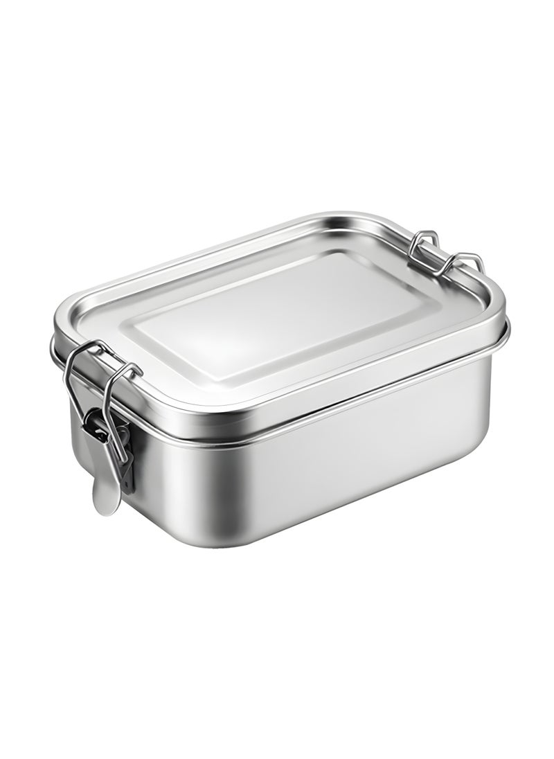 BLACKSTONE - Premium Stainless Steel Lunch Box Leakproof Bento Box with Steel Lid, Silicone Gasket & Lock Clips - Single Tier, 900ML - Image 1