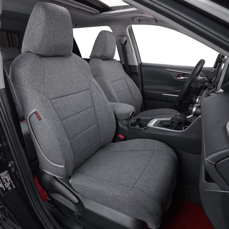 Coverdream Full Set Cloth Seat Covers for 2014-2019 Toyota Corolla L, LE, LE Eco Plus, LE Plus - Gray - Image 1