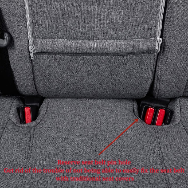 Coverdream Full Set Cloth Seat Covers for 2014-2019 Toyota Corolla L, LE, LE Eco Plus, LE Plus - Gray - Image 5