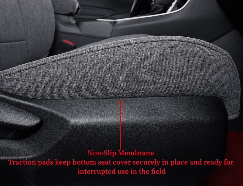 Coverdream Full Set Cloth Seat Covers for 2014-2019 Toyota Corolla L, LE, LE Eco Plus, LE Plus - Gray - Image 2