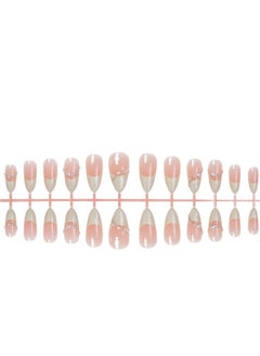 SYNSYB French Tip Press On Nails - Package Soft Gel French Fake Nails Short, Salon-quality Press On Nails, Seamless Glue-on Nails for Woman Nail Art Manicure  - Image 4