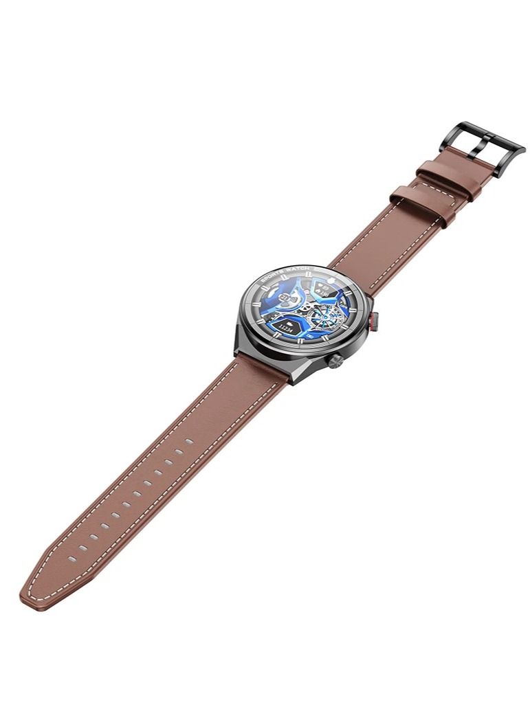 هوكو Hoco Y11 1.5 بوصة ساعة ذكية بلوتوث 5.0 رجال الأعمال نمط الأعمال حزام جلد ساعة مكالمة مراقبة معدل ضربات القلب IP68 مقاوم للماء - Image 5