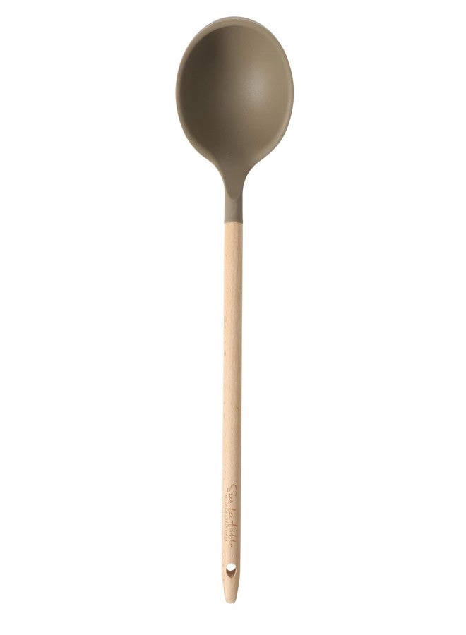 Sur La Table Kitchen Essential Chef's Toolkit Silicone Soup Ladle with Beechwood handle - Taupe - Image 1