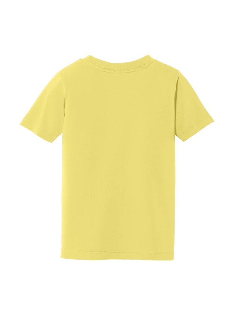 PRINTSHOP4ME - Pack of 5 Kids Yellow Smiley Face T-Shirts - Kids Unisex Round Neck Cotton Short Sleeve Tees - Soft and Comfortable Emoji T-Shirts for Kids - Image 1
